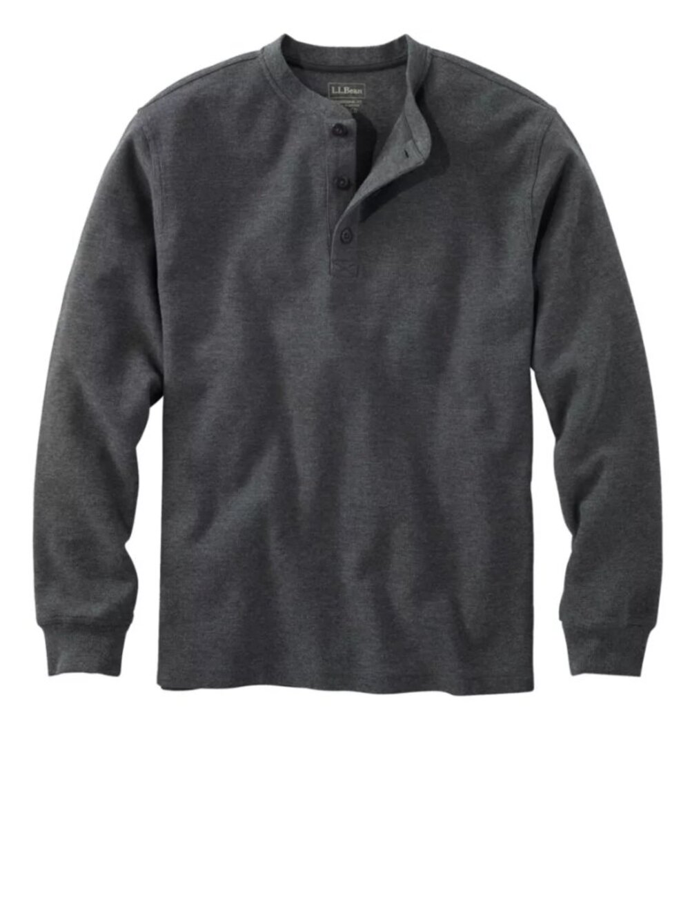 L.L.Bean Men's XXL Unshrinkable Mini-Waffle Henley Long-Sleeve